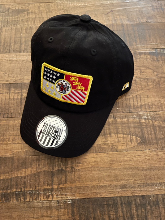 BLACK DETROIT FLAG DAD HAT